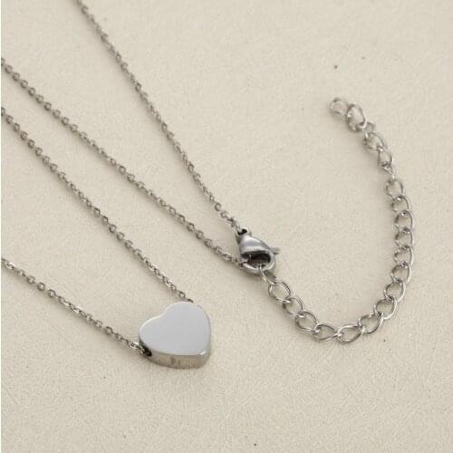 ELANUOYY Jewelry Necklace Love Glossy Metal Signs Custom Heart Stainless Steel Pendant Choker Boyfriend Gift