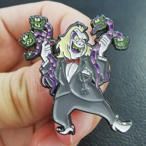 Betelgeuse Serpents Enamel Pin Beetle-juice Brooch Horror Ghost Badge Creepy Halloween Decor