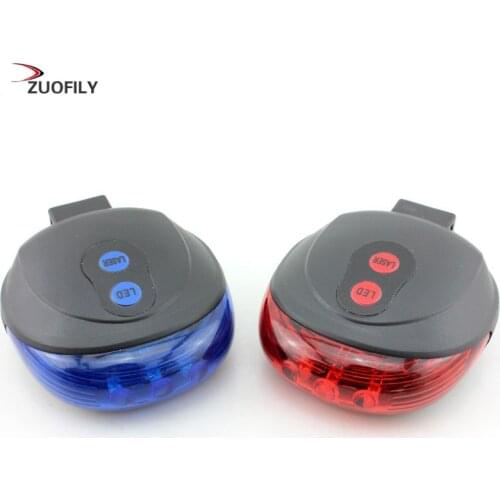 5 LED Bicycle Light 2 Lasers Bike Rear Light Cycling Tail Lights Mountain Bicycle Lights Lamp for Bike Accessories
