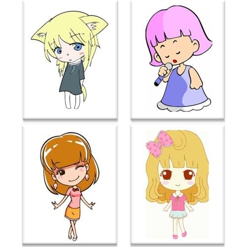 GATYZTORY Frame Painting By Numbers Kits For Kids Beginner Cartoon Character Paints Diy HandPainted Drawing Kits Bedroom Decor