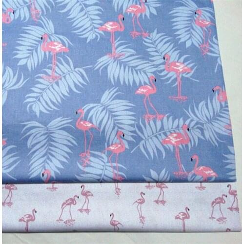 160cm Width New Brand Design Fashion Flamingo Printed Cotton Fabric For DIY Sewing Bedding Clothing Quilting