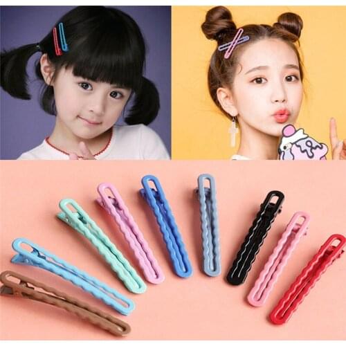 Imixlot 10 Colors Sweet Cute Candy Color Hollow Wave Design Hair Clip for Women Girls Hairpin Liu Hai Clips Children Headwear