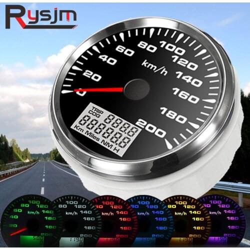 85mm GPS Speedometer Gauge 7 Color Backlight Motocycle Boat Car 200km/h instrument panel speed meter Odometers 9~32 V for Audi B