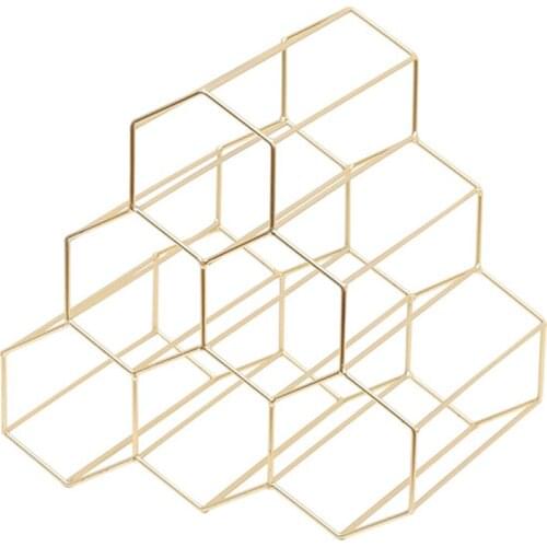 Creative Geometric Wine Rack Metal Simple Household Grape Wine Rack Restaurant Living Room Bar Wine Cabinet Wine Display