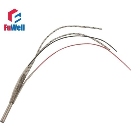 Accept Custom) 304 Stainless Steel Single Head Heating Cartridge Heater with Type K Thermocouple 10mm Tube Diameter