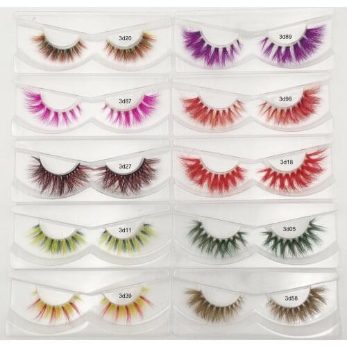 False Eyelashes Mink Lashes Wholesale Short Wispy Lashes 19 Colors Maquillage Eyelashes Fluffy Makeup Color Lashes Wholesale