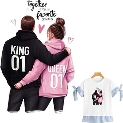 Iron On Patches Woman Man T-Shirt Iron On Stickers Diy Accessory Fashion Heat Transfer Clothes Stickers Over Powder Patch