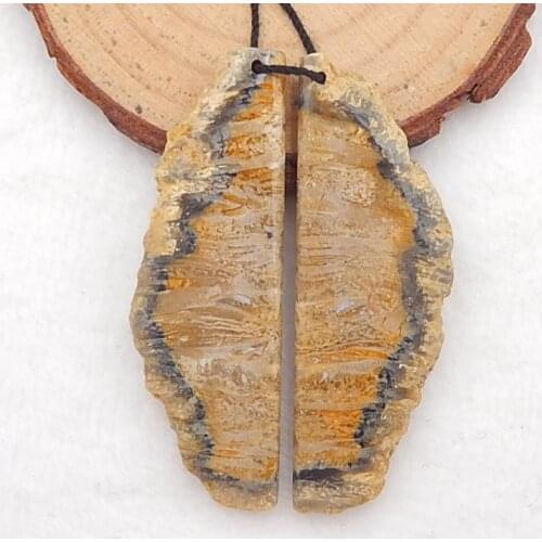 Natural Indonesian Fossil Coral fashion Semi-precious stones, Jewelry accessories women Earring Bead 54x18x5mm,15.5g