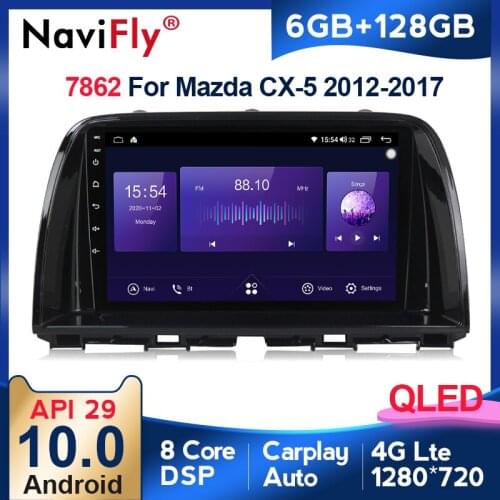NaviFly 7862 QLED 1280*720 6GB+128GB Android 10 Car Stereo Head Unit GPS Multimedia Player For Mazda CX5 CX-5 CX 5 2012-2015