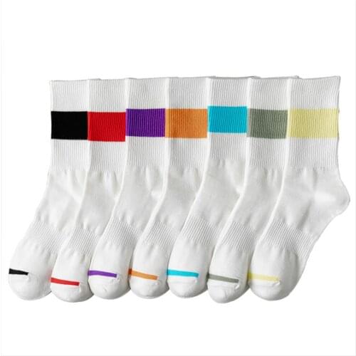 New Socks Female Winter Thickening Warm High Elastic Tide Socks Color Matching College Wind Ins Wind Socks Ladies Long Socks