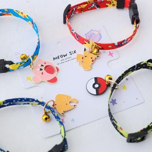 Newest Original Pokemon Cat Dog Collar Adjustable Bells Kitten Puppy Cute Fashion Collars Vogue Memory Pet Accessories Supplier