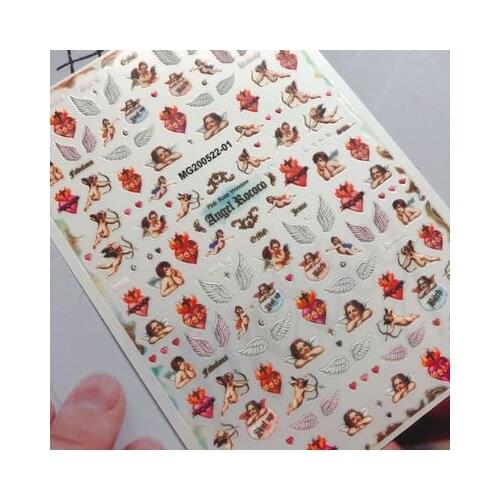 2020 New DIY Lovely Angel Nail Stickers Angels Wings Nail Decals Light Traceless Nail Art Nail Decoration Wholesale Price Gifts