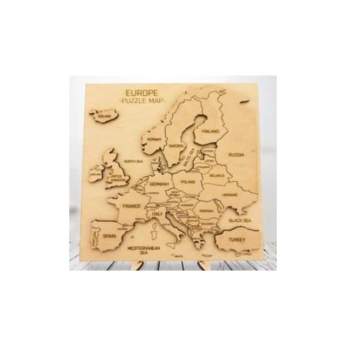 New 2021 wooden puzzle map of europe wooden educational products turkey fast shipping