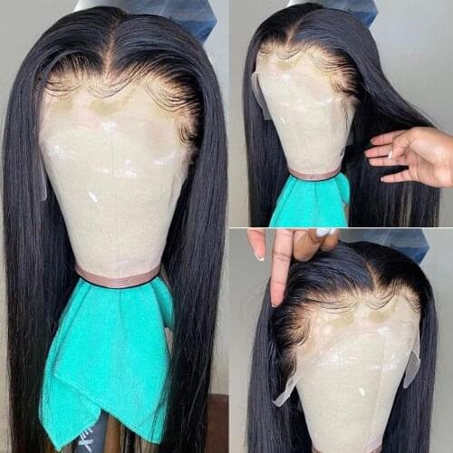 T Part Lace Wig Human Hair Wigs For Black Women Malaysian Bone Straight Human Hair Wig 13x1 Pre Plucked Hairline With Baby Hair
