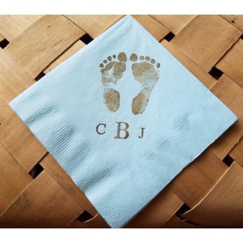 Personalized Napkins Wedding Nanme and Date,Baby Shower Birthday party Dinner Party Printed Cocktail Beverage Luncheon Dinner