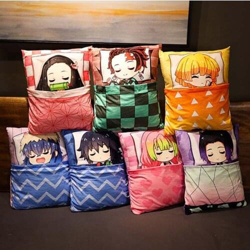 Kimetsu No Yaiba Demon Slayer Pillow Kamado Tanjirou Nezuko Zenitsu Inusuke Sleep Stuffed Soft Plush Pillow Cushion Home Decor