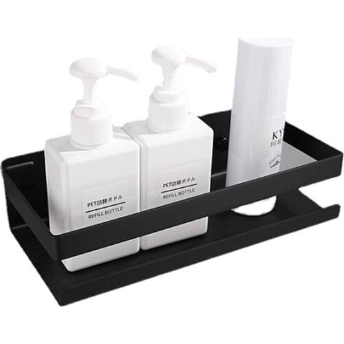 Bathroom Shelf Stainless Steel Shower Rack Corner Shelf Square Bath Shower Shelf Nail Free Black/Nickel Storage Organizer Rack