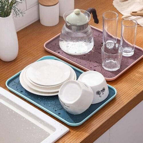 Drain Tray Rectangular Double Layer Plastic Portable Drainer Sink Tray for Kitchen