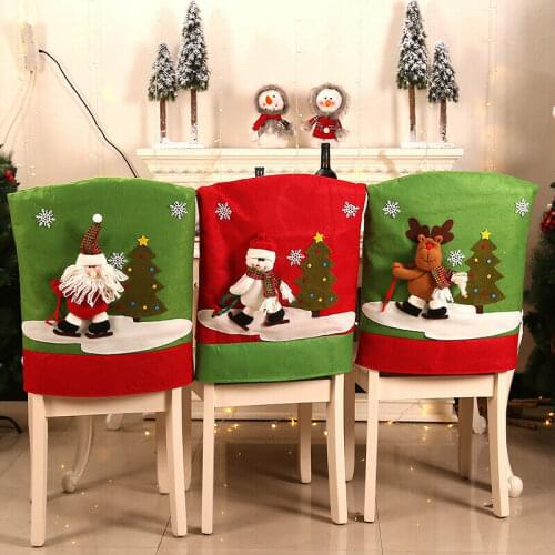 Christmas Santa Chair Cover Party Decor Dining Room Seat Cover Festive Decor US