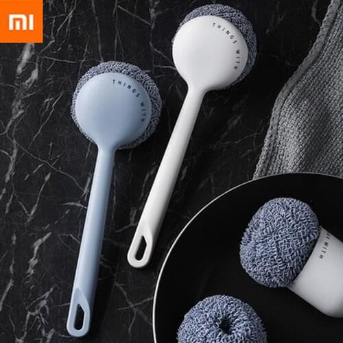 Xiaomi Circle wire long-handled pot washing brush, non-stick oil bowl brush, used for kitchen cleaning/decontamination