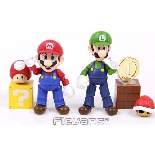 Super Mario Bros Mario / Luigi SHF Action Figure Collectible Model Toy