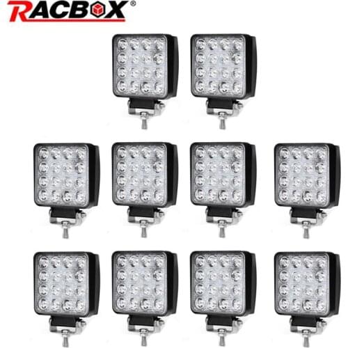 10 pcs 4 inch 48W Offroad LED Work Light Flood Spot Beam Spotlight 12 24V for UAZ Jeep Car 4WD Boat SUV ATV truck 4x4 Motorcycle