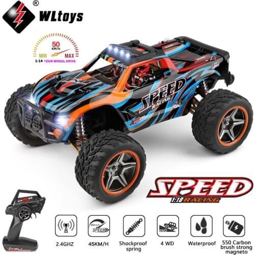 Wltoys 104009 1/10 2.4G 4WD Brushed RC Car High Speed Vehicle Models Toy 45km/h Truck Kids Toys Off Road Remote Control VS 10428