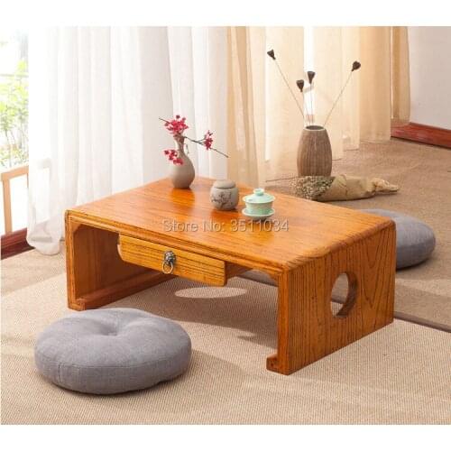 60x40x30cm Japanese Antique Console Table One Drawer Rectangle Asian Furniture Living Room Oriental Traditional Floor Tea Table