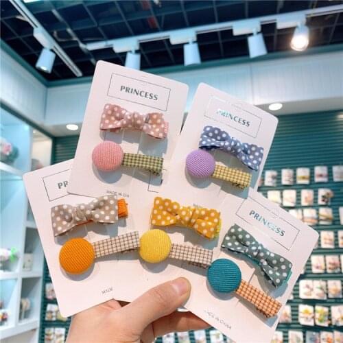 Lovely Girls Hair Pins Kids Plaid Butterfly Hair Clips Hair Accessories Set Headdress Party Show Hair Styling Tools Barrettes