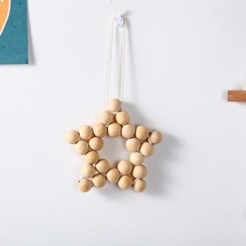 1 Pc Nordic Style Wooden Beads Ornaments Kids Room Decoration Wall Hanging Girls Baby Tents Decorative