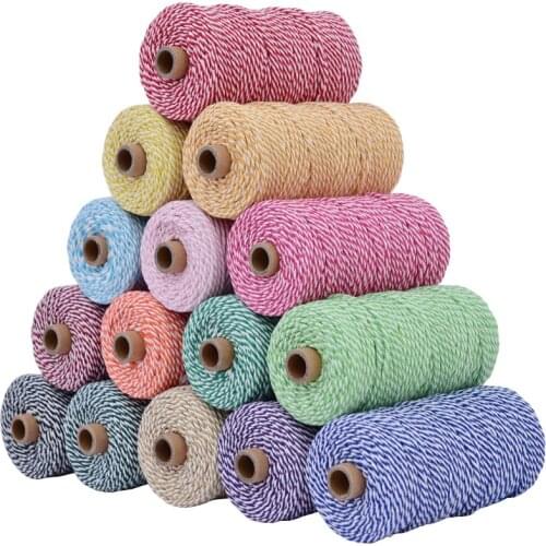 100Meter 3mm Cotton Bakers Twine String Cotton Cords Rope for Home Decor Handmade Christmas Gift Packing Craft DIY Gift Wrap