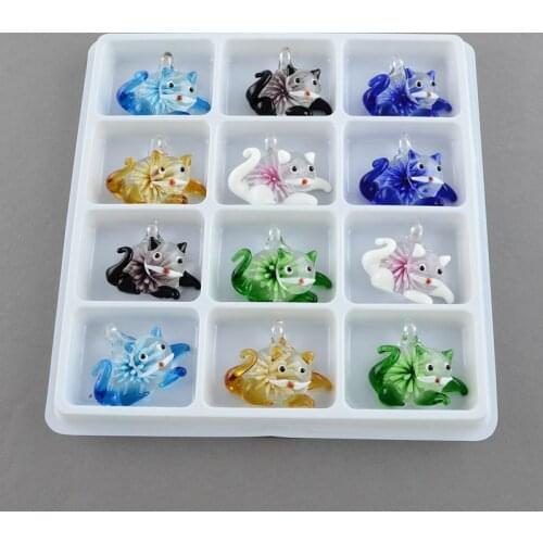 12pcs/box Butterfly Handmade Lampwork Pendants For DIY Bracelet Necklace Jewelry making DIY Decor Mix Color