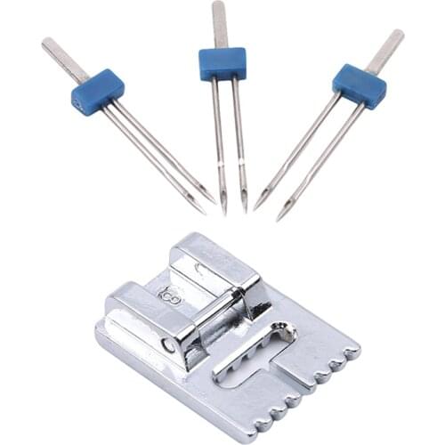 3pcs/set Sewing Tools Double Twin Needles Wrinkled Sewing Presser Foot For Sewing Machine Size 2/90 3/90 4/90 sewing accessories