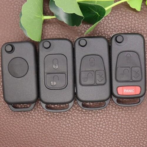 5pcs/lot Flip Folding car Shell Remote Key Fob Case 1 2 3 4 Button For Mercedes Benz E113 A C E S W168 W202 W203 ML55 AMG S500 S