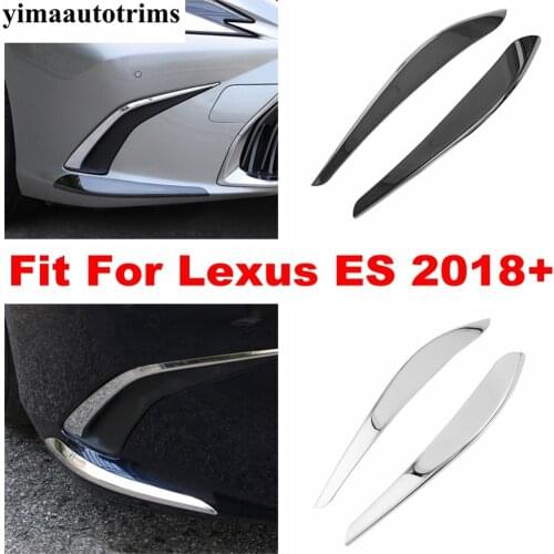 Stainless Steel Accessories Car Front Corner Bumper Guard Garnish Protector Black / Silver Cover Trim For Lexus ES 2018 - 2021
