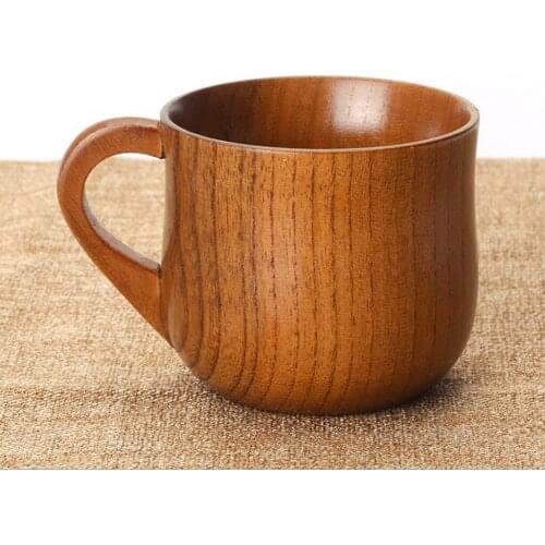 Wooden Cup Primitive Handmade Wood Coffee Tea Beer Juice Milk Mug 7.5cm