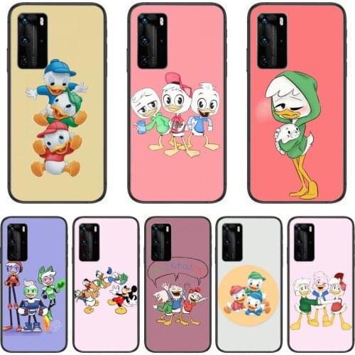 Disney Cartoon Huey Dewey and Louie Phone Case For Huawei P 40 30 20 10 9 8 Lite E Pro Plus Black Etui Coque Painting Hoesjes