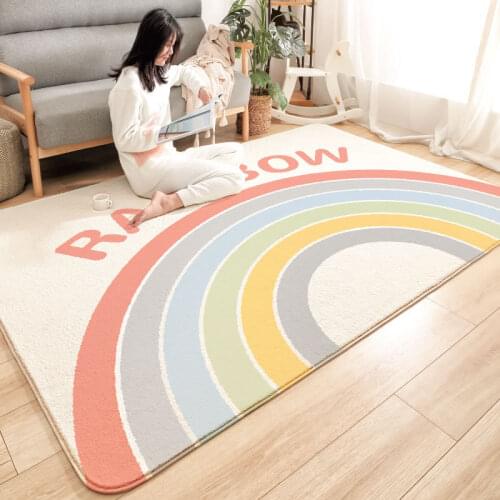 Home Living Room Sofa Full Spread Big Carpet Home Bedroom Room Floor Mat Lamb Down Childrens Crawling Mat