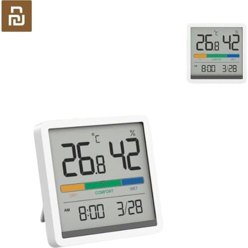 Youpin Mute Thermometer and Hygrometer Clock Baby Room Indoor High-precision Electronic LCD Screen Office Temperature Monitor