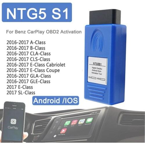 NTG5 S1 CarPlay Activation Tool for Benz Car A/B/CLA/GLA/GLE/CLS 2016-2017 Android &IOS Plug & Play OBD2 Interface