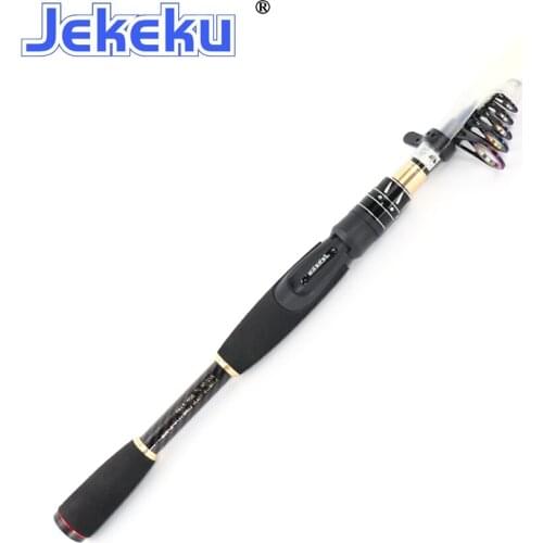 JEKEKU Spinning Fishing Pole Travel Rod 1.8m 2.1m Telescopic Carbon Fishing Rod M Power Ultralight Travel Casting Fishing Rod