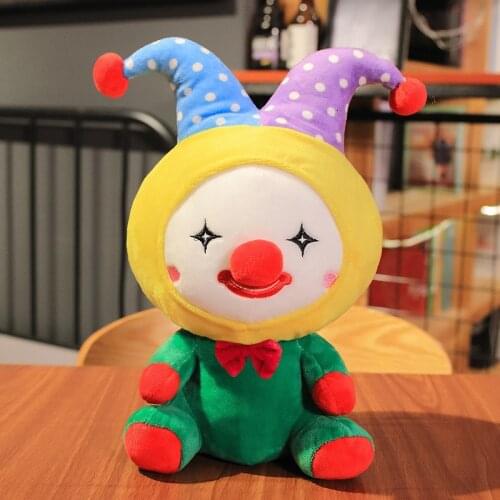 Cute Stuffed Toy Lifelike Stationery Plush Doll Green Clown Halloween Gift for Kids Child Babies