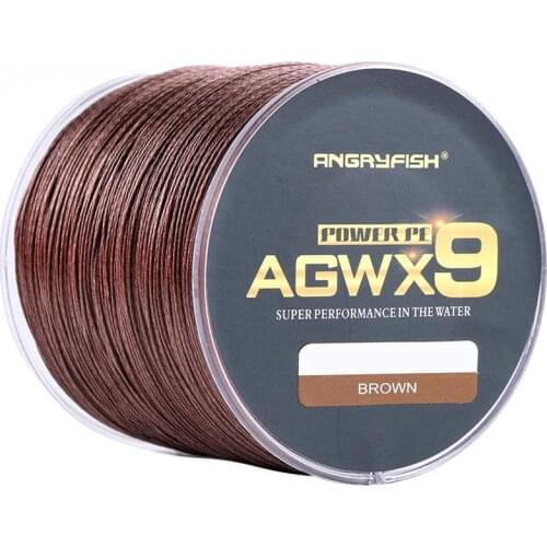 Fishing Line Diominate X9 PE Line 9 Strands Weaves Braided 500m/547yds Super Strong Fishing Line 15LB-100LB Brown