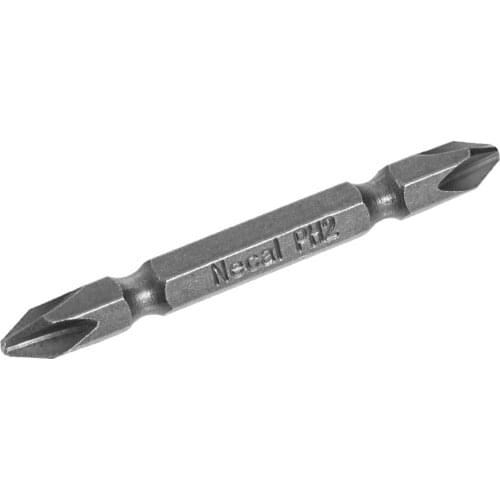 Uxcell 1/4inch Hex Shank 65mm Length Magnetic Screwdriver PH2 Phillips Double-Head Screwdriver Bits S2 Alloy Steel