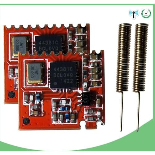 2pcs 433MHz RF module 4438 chip original Long-Distance communication Receiver and Transmitter SPI IOT and 2pcs 433 MHz antenna