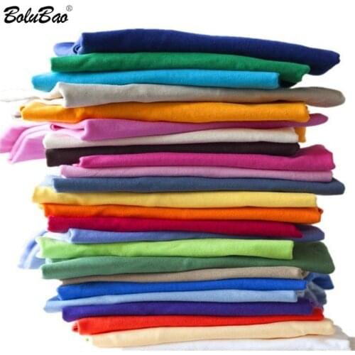 BOLUBAO New Men Solid Color T Shirt Mens T-shirts Summer Skateboard Boy Tee Multi Color Casual Tops Simple Style