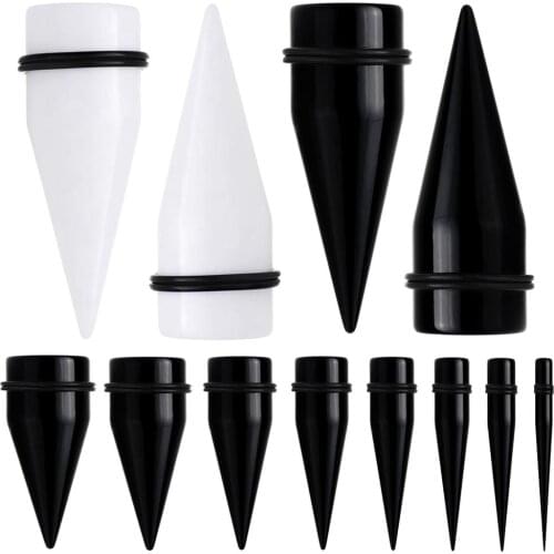 2Pcs/lot Acrylic Ear Gauge Taper and Plug Stretching Kits Mixed Color Ear Flesh Tunnel Expansion Ear Plug Body Piercing Jewelry