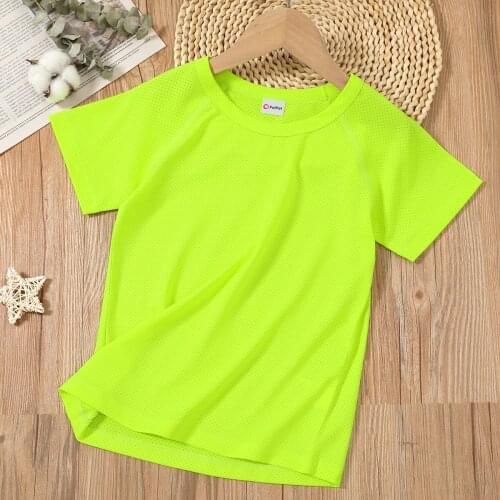 PatPat 2021 New Summer Kid Girl Short-sleeve Solid Sweatshirt
