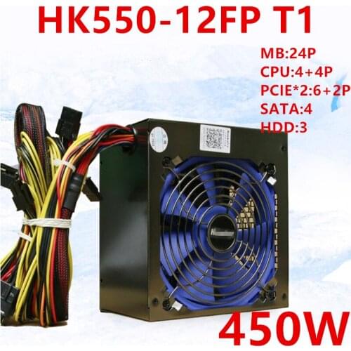 New PSU For Huntkey Brand Calm Wang Zhiqiang Edition Game Host Power Supply 450W Power Supply HK550-12FP T1