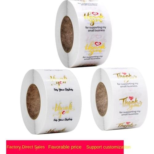 New roll transparent gilding thank you sticker wedding gift decoration envelope seal sticker